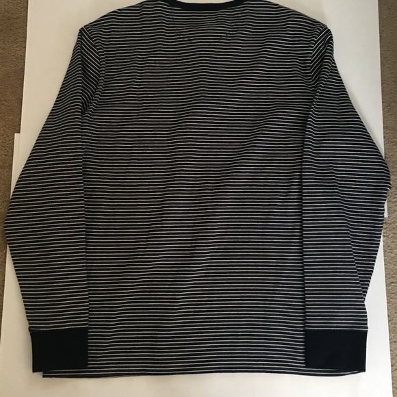 Lucky Brand Navy Blue Striped Henley Sleep Top - Picture 3 of 3